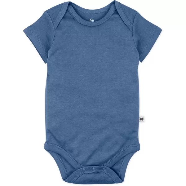 Honestbaby 10Pack Short Sleeve Bodysuits OnePiece 100 Organic Cotton for Infant Baby Boys Girls UnisexRainbow Gems Blues