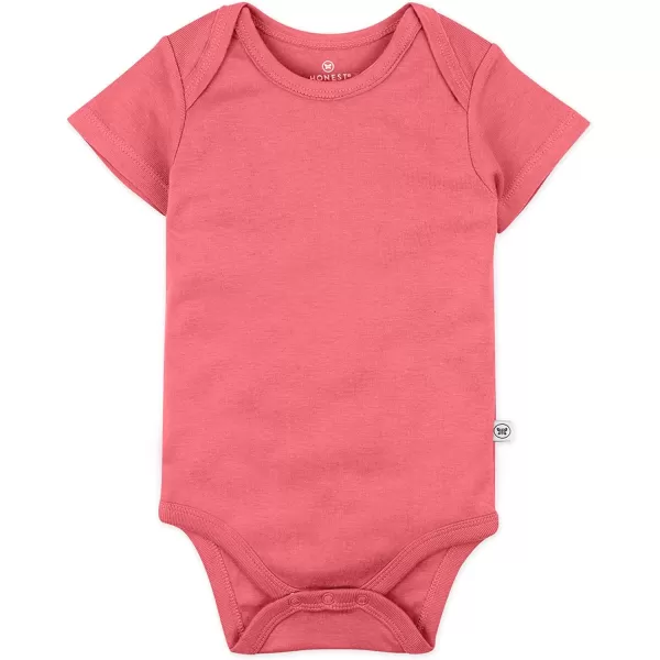 Honestbaby 10Pack Short Sleeve Bodysuits OnePiece 100 Organic Cotton for Infant Baby Boys Girls UnisexRainbow Gems Pinks