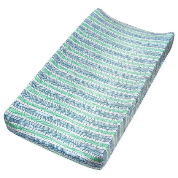 HonestBaby 2Piece Organic Cotton Printed amp Terry Changing Pad Cover Set Watercolor World One Size D2BDROne Size Dots amp Dashes