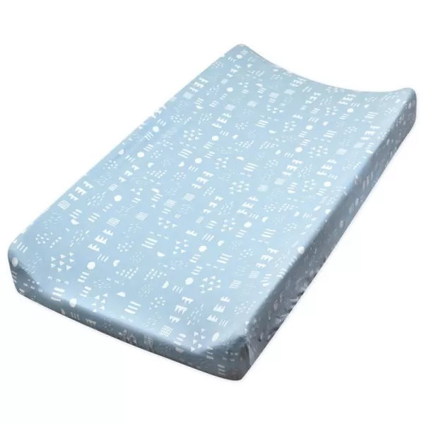 HonestBaby 2Piece Organic Cotton Printed amp Terry Changing Pad Cover Set Watercolor World One Size D2BDROne Size Pattern Play Light Blue