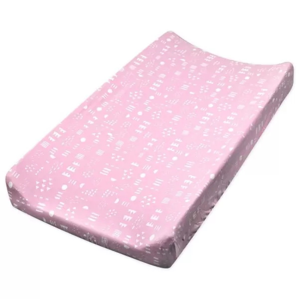 HonestBaby 2Piece Organic Cotton Printed amp Terry Changing Pad Cover Set Watercolor World One Size D2BDROne Size Pattern Play Pink