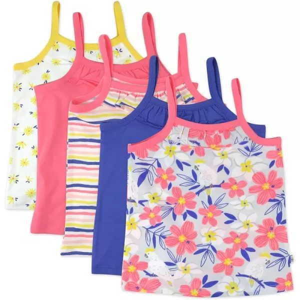 HonestBaby 5Pack Cami Tops Sleeveless TShirts 100 Organic Cotton for Infant and Toddler Baby Girls LegacyLove Dove