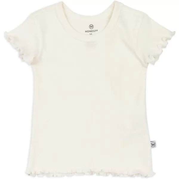 HonestBaby Baby Girls Organic Cotton Rib Short Sleeve TShirt LegacySugar Swizzle