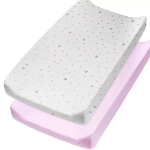HonestBaby Boys Organic Cotton Changing Pad Cover Blue Painted Buffalo Check One Size2Piece Love Dot One Size