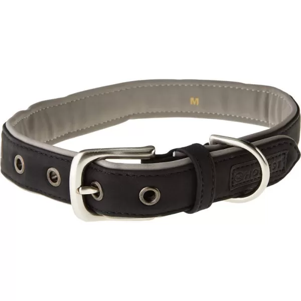 HonestBaby Collars and Leash Sets Braided and Vegan Suede for Dogs Organic Cotton for Pets BlackBlack XSmallBlackGray Padded Collar Medium