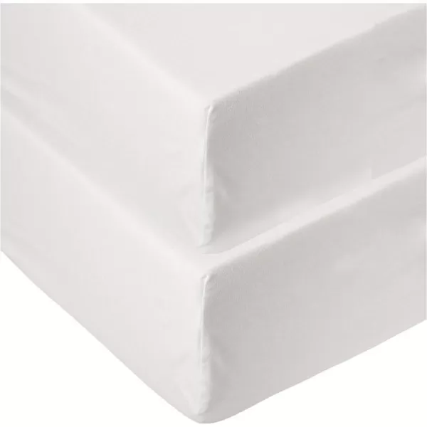 2 Bright White Fitted Crib Sheet Set