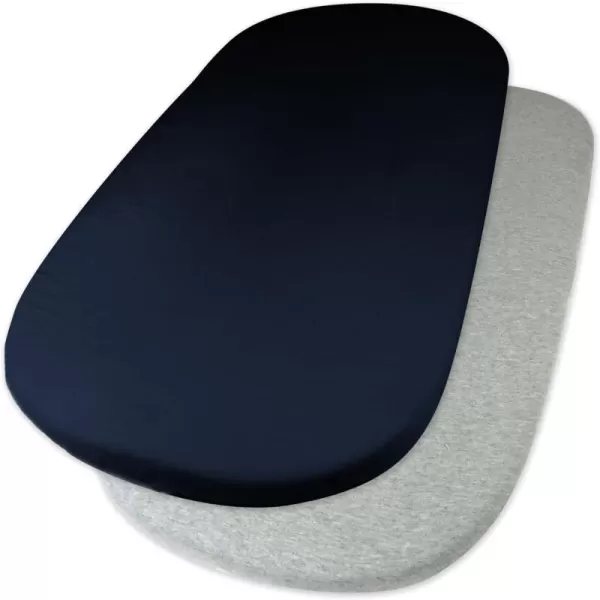 2 Dark Navy Bassinet Sheet Set