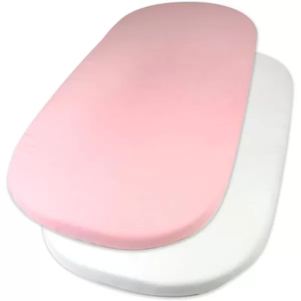 2 Pink Bassinet Sheet Set