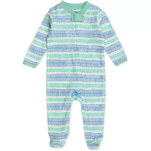 HonestBaby Footed Sleep amp Play Pajamas Organic Cotton for Infant Baby Boys LEGACY1 Dots amp Dashes