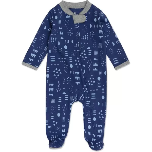 HonestBaby Footed Sleep amp Play Pajamas Organic Cotton for Infant Baby Boys LEGACY1 Pattern Play Dark Navy