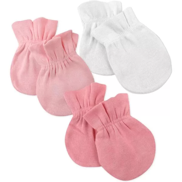 HonestBaby Multipack Baby Cap Hats and Mitts Sets No Scratch Mittens 100 Organic Cotton for Newborn Boys Girls Unisex3pack Strawberry Cream