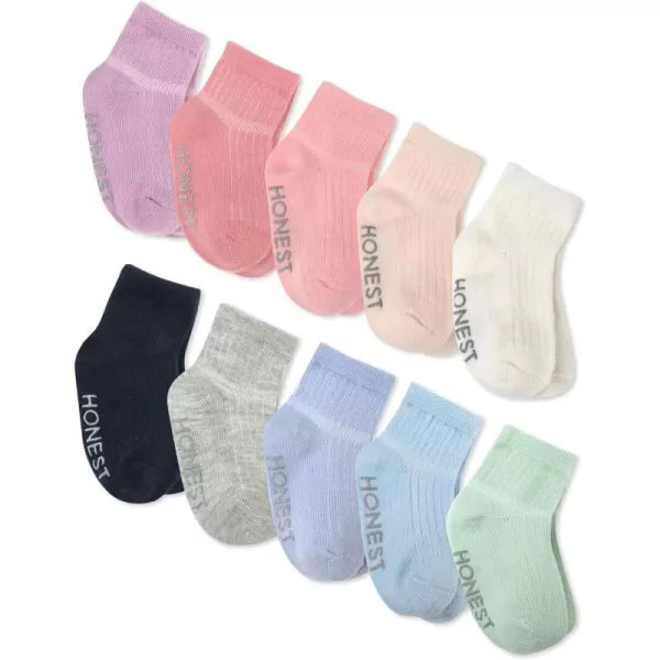 HonestBaby Multipack Cozy Socks Sustainably Made for Infant Baby Toddler Kids Boys Girls Unisex Men and WomenPink Sunset