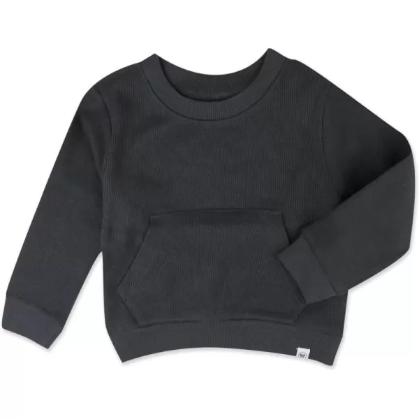 HonestBaby Multipack Pullover Hoodie Sweatshirt Jogger Sweatpant Sets Organic Cotton Baby Toddler Boys Girls UnisexBlackened Pearl