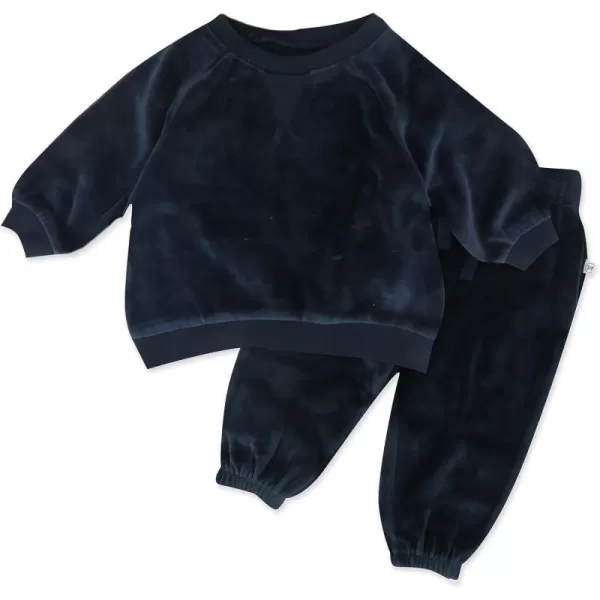 HonestBaby Multipack Pullover Hoodie Sweatshirt Jogger Sweatpant Sets Organic Cotton Baby Toddler Boys Girls UnisexDress Blues Sweatsuit
