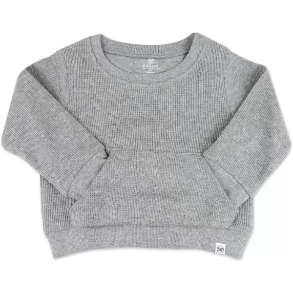 HonestBaby Multipack Pullover Hoodie Sweatshirt Jogger Sweatpant Sets Organic Cotton Baby Toddler Boys Girls UnisexGray Heather Sweatshirt