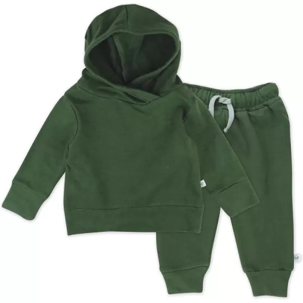 HonestBaby Multipack Pullover Hoodie Sweatshirt Jogger Sweatpant Sets Organic Cotton Baby Toddler Boys Girls UnisexMossy Ledge 2 Piece