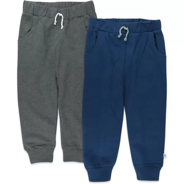 HonestBaby Multipack Pullover Hoodie Sweatshirt Jogger Sweatpant Sets Organic Cotton Baby Toddler Boys Girls UnisexNavy 2 Pack