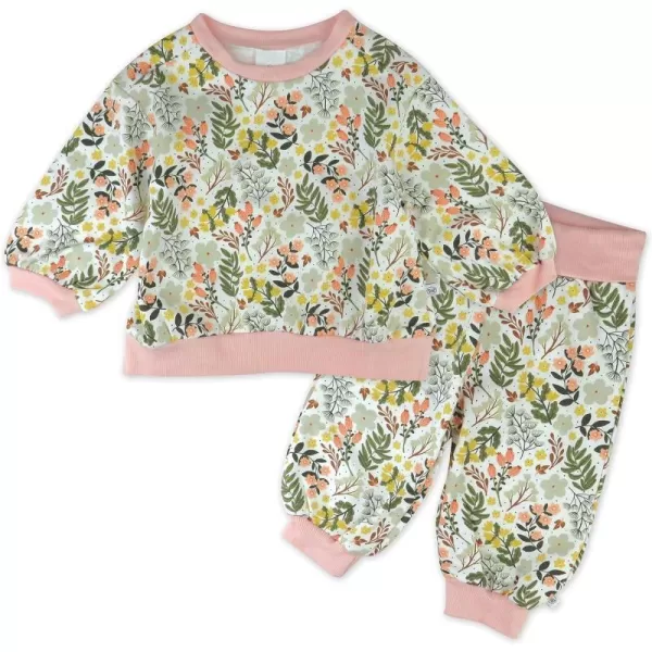 HonestBaby Multipack Pullover Hoodie Sweatshirt Jogger Sweatpant Sets Organic Cotton Baby Toddler Boys Girls UnisexScottish Ivy 2 Piece