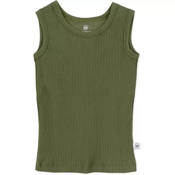HonestBaby Organic Cotton Chunky Rib Tank LegacySoft Olive