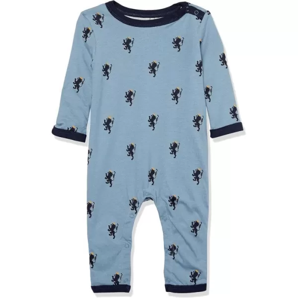 HonestBaby Romper Coverall Sets Onepiece Jumpsuit Organic Cotton1 Blue Lion Crest Reversible Coverall
