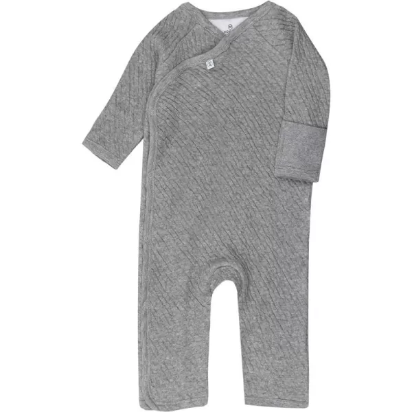 HonestBaby Romper Coverall Sets Onepiece Jumpsuit Organic Cotton1 Gray Heather Kimono Coverall