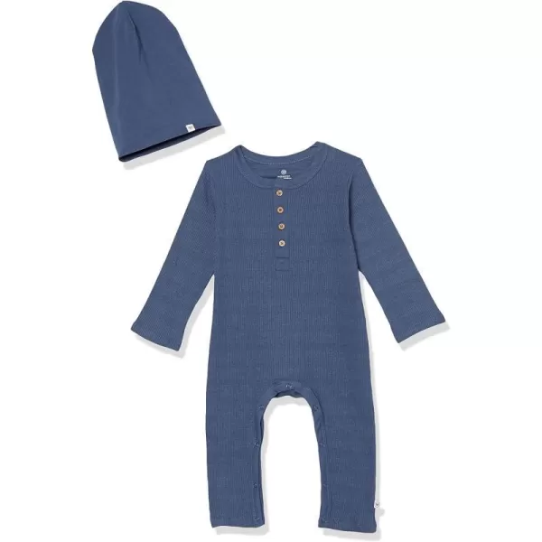 HonestBaby Romper Coverall Sets Onepiece Jumpsuit Organic Cotton2 Navy Set