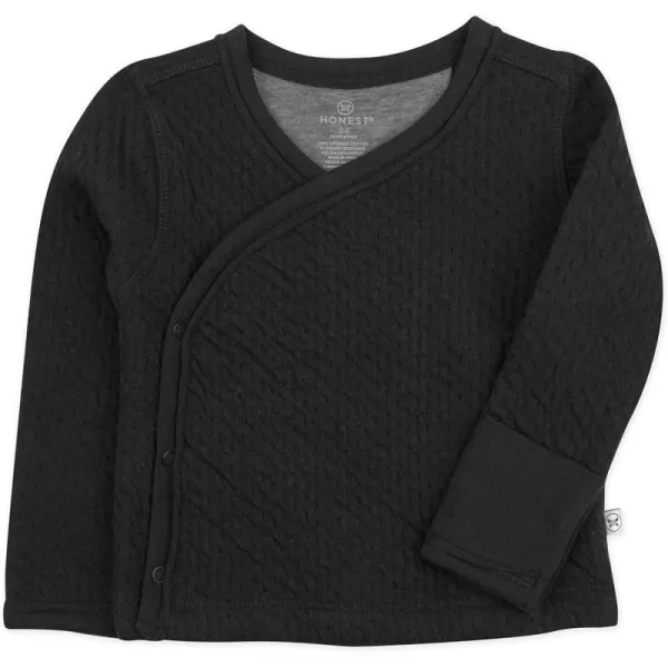 HonestBaby SideSnap Matelasse Mini Quilted Top in Cozy 100 Organic Cotton Infant Baby Boys Girls UnisexBlack