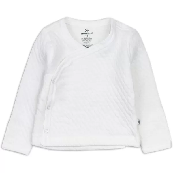 HonestBaby SideSnap Matelasse Mini Quilted Top in Cozy 100 Organic Cotton Infant Baby Boys Girls UnisexBright White