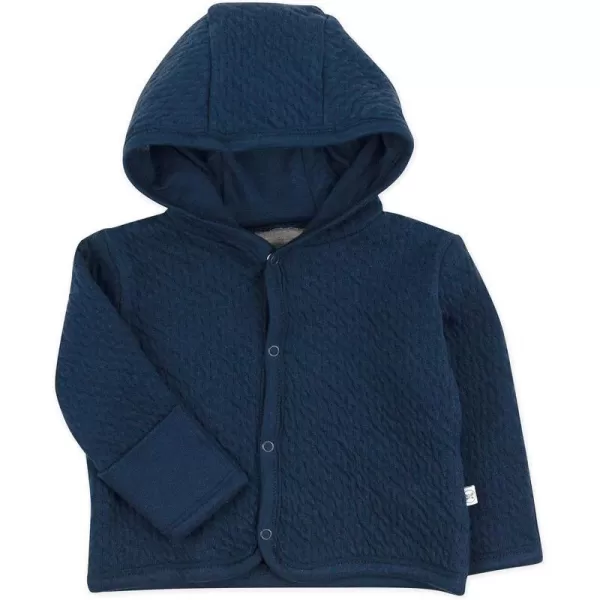 HonestBaby SnapFront Hooded Jackets SideSnap Top Hoodies in Cozy 100 Organic Cotton Infant Baby Boys Girls UnisexDark Navy