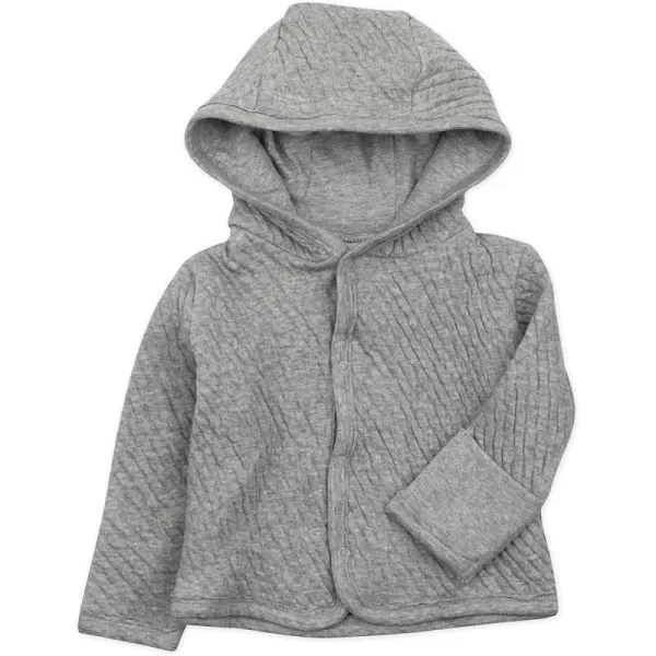HonestBaby SnapFront Hooded Jackets SideSnap Top Hoodies in Cozy 100 Organic Cotton Infant Baby Boys Girls UnisexGray Heather