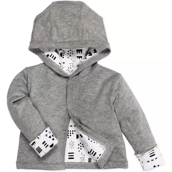 HonestBaby SnapFront Hooded Jackets SideSnap Top Hoodies in Cozy 100 Organic Cotton Infant Baby Boys Girls UnisexPattern Play