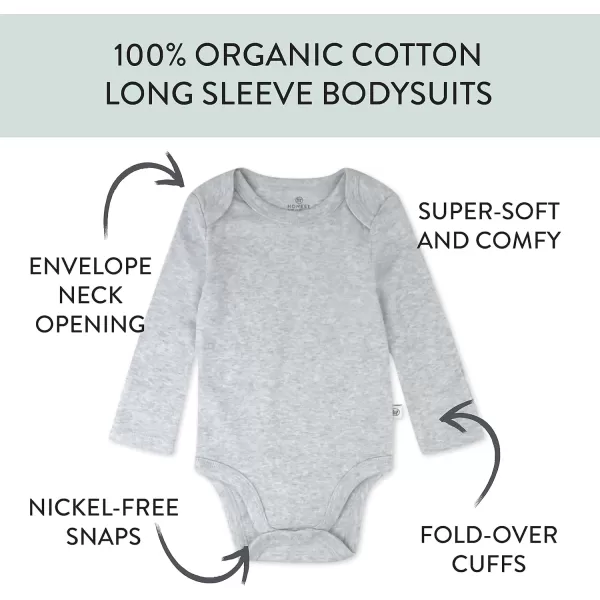 HonestBaby 10Pack Long Sleeve Bodysuits Onepiece 100 Organic Cotton for Infant Baby Boys Girls UnisexRainbow Blues