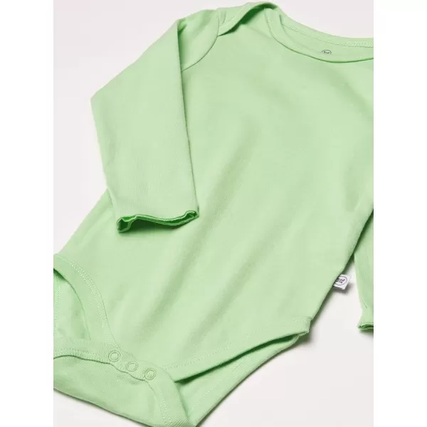 HonestBaby 10Pack Long Sleeve Bodysuits Onepiece 100 Organic Cotton for Infant Baby Boys Girls UnisexRainbow Boy