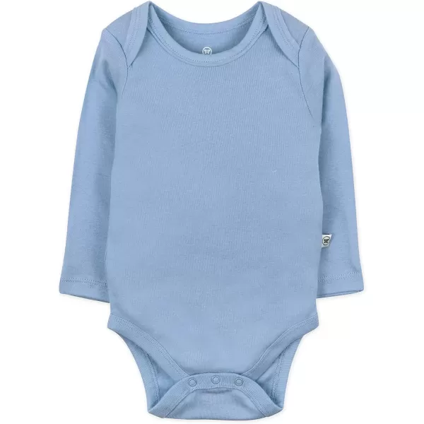 HonestBaby 10Pack Long Sleeve Bodysuits Onepiece 100 Organic Cotton for Infant Baby Boys Girls UnisexRainbow Gems Blues