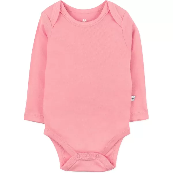 HonestBaby 10Pack Long Sleeve Bodysuits Onepiece 100 Organic Cotton for Infant Baby Boys Girls UnisexRainbow Gems Pinks