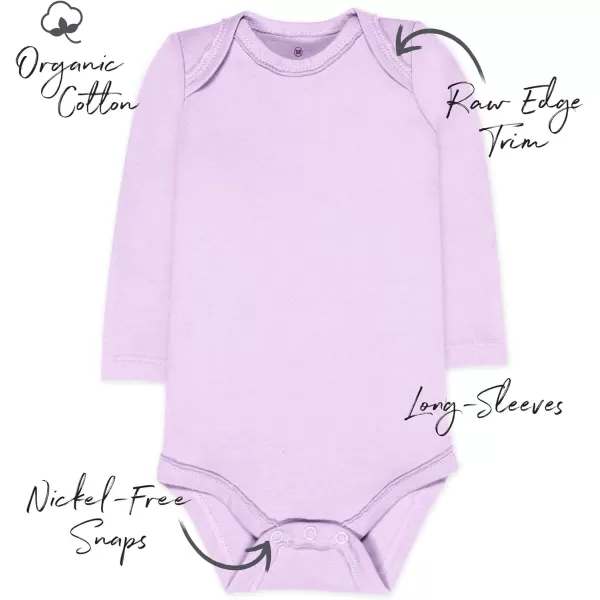HonestBaby 10Pack Long Sleeve Bodysuits Onepiece 100 Organic Cotton for Infant Baby Boys Girls UnisexRainbow Girl