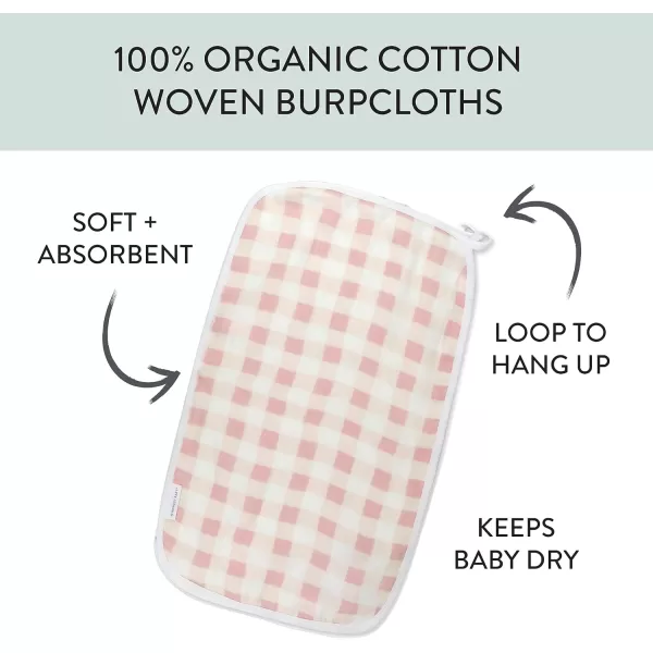 HonestBaby Baby Organic Cotton Multilayer Burp Cloths Multipack Watercolor World One Size USOne Size 4pack Peach Skin Painted Buffalo Check