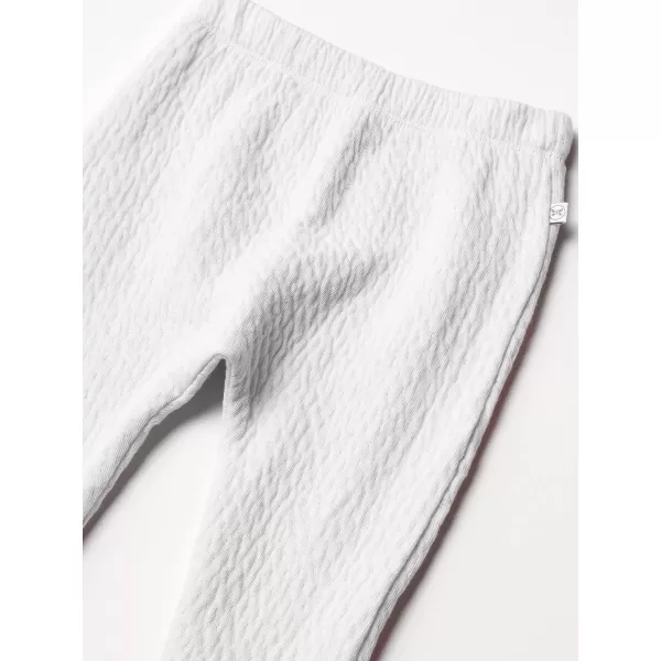 HonestBaby Matelasse Harem Pants Cozy Roomy Fit Pull on Bottoms 100 Organic Cotton for Infant Baby Boys Girls UnisexBright White