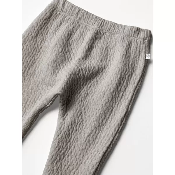HonestBaby Matelasse Harem Pants Cozy Roomy Fit Pull on Bottoms 100 Organic Cotton for Infant Baby Boys Girls UnisexGray Heather