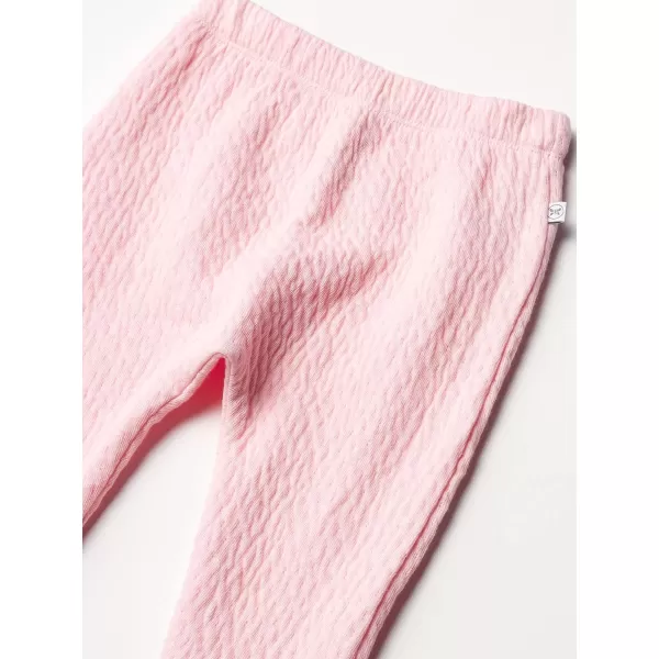 HonestBaby Matelasse Harem Pants Cozy Roomy Fit Pull on Bottoms 100 Organic Cotton for Infant Baby Boys Girls UnisexPink