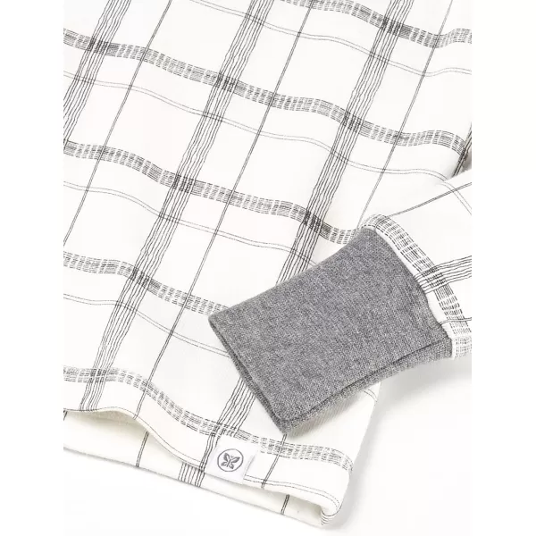 HonestBaby Multipack 2Piece Pajamas Sleepwear Pjs 100 Organic Cotton for Infant Baby Toddler Boys Unisex LegacyHand Drawn Plaid Snow WhiteNavy