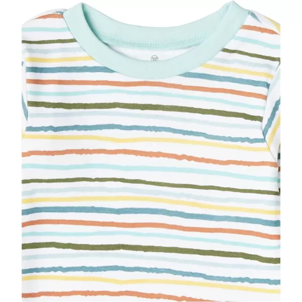 HonestBaby Multipack 2Piece Pajamas Sleepwear Pjs 100 Organic Cotton for Infant Baby Toddler Boys Unisex LegacyHand Drawn Stripe