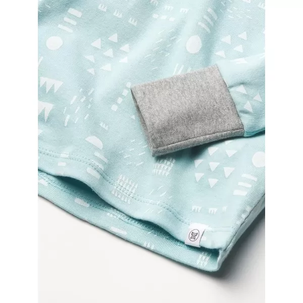 HonestBaby Multipack 2Piece Pajamas Sleepwear Pjs 100 Organic Cotton for Infant Baby Toddler Boys Unisex LegacyPattern Play Light Blue