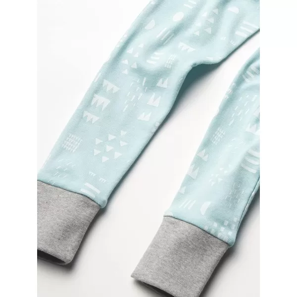 HonestBaby Multipack 2Piece Pajamas Sleepwear Pjs 100 Organic Cotton for Infant Baby Toddler Boys Unisex LegacyPattern Play Light Blue