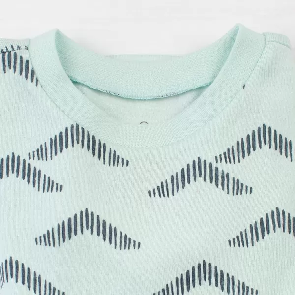 HonestBaby Multipack 2Piece Pajamas Sleepwear Pjs 100 Organic Cotton for Infant Baby Toddler Boys Unisex LegacyPyramids Whispering Blue