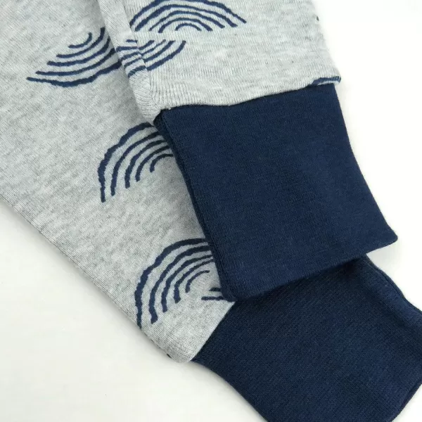 HonestBaby Multipack 2Piece Pajamas Sleepwear Pjs 100 Organic Cotton for Infant Baby Toddler Boys Unisex LegacyShibori Stripe Navy