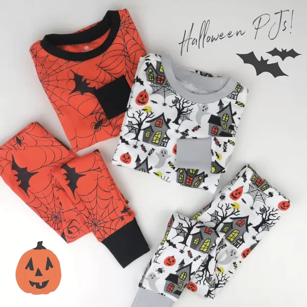 HonestBaby Multipack 2Piece Pajamas Sleepwear Pjs 100 Organic Cotton for Infant Baby Toddler Boys Unisex LegacySpider Web