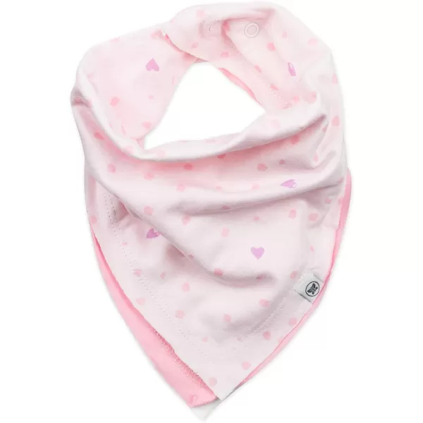 HonestBaby Multipack Reversible Bandana Drool Bibs Burpcloths Adjustable Snaps 100 Organic Cotton Legacy3pack Love Dot
