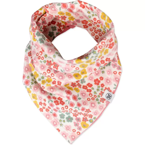 HonestBaby Multipack Reversible Bandana Drool Bibs Burpcloths Adjustable Snaps 100 Organic Cotton Legacy3pack Meadow Floral Pink Blush