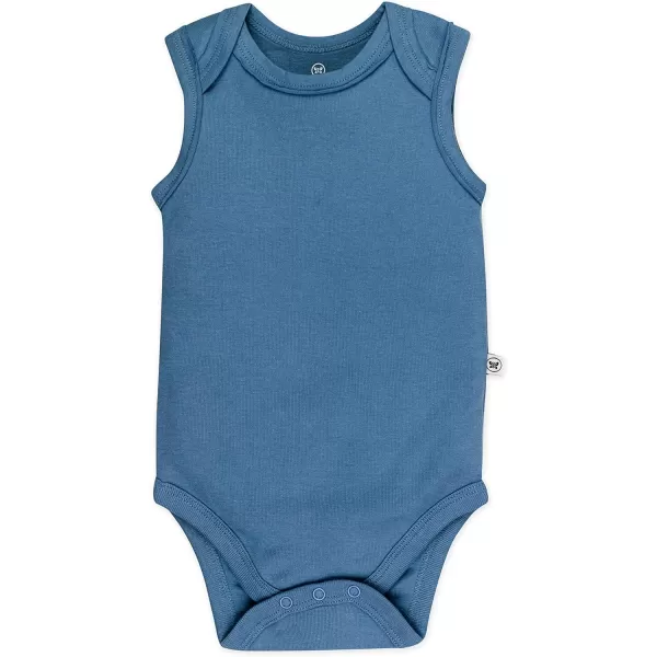 HonestBaby Multipack Sleeveless and Cami Bodysuits OnePiece 100 Organic Cotton for Infant Baby Boys Girls Unisex4 Blue Ombre